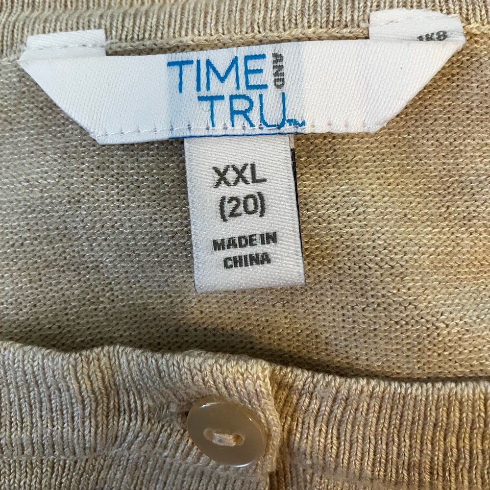 XXL Cardigan Bundle (2)-Old Navy Pink & Time&Tru Tan Knit Sweaters-Plus Size 2X - Picture 7 of 12